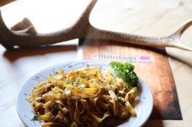 Tagliatelle mit Hirschragou - Malga Mitterkaser Alm 